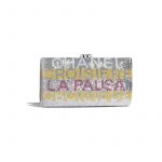 Chanel Yellow/Pink/Silver Embroidered Satin Evening Clutch Bag
