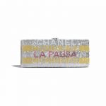 Chanel Yellow/Pink/Silver La Pausa Embroidered Satin Clutch Bag