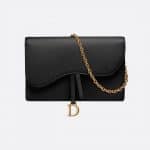 Dior Black Calfskin Saddle Clutch Bag