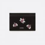 Dior Black/Pink Bee Printed Dior x Kaws Card Holder