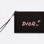 Dior Black/Pink Nylon Bee Printed Dior x Kaws Zipped Card and Coin Holder