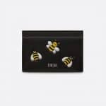 Dior Black/Yellow Bee Printed Dior x Kaws Card Holder