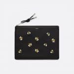 Dior Black/Yellow Bee Printed Dior x Kaws Pouch Bag