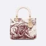 Dior Burgundy Toile de Jouy Lady Dior Bag