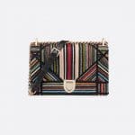 Dior Multicolor Embroidered Stripes Diorama Flap Bag