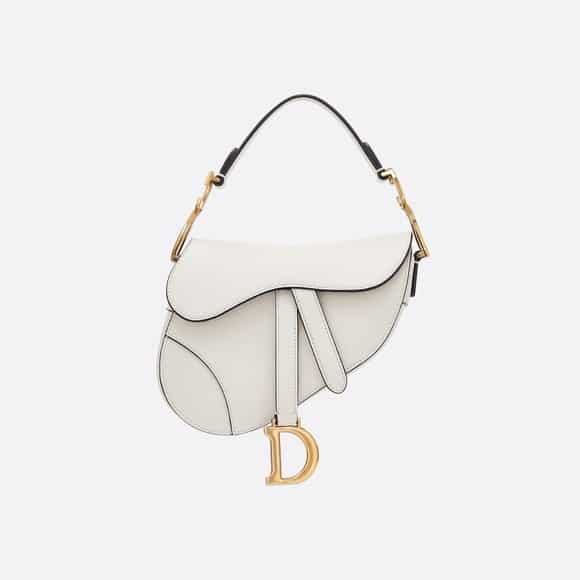 white dior saddle bag