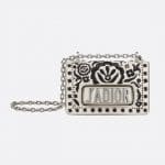 Dior Off-White/Black Leather Floral Embroidered Mini J'adior Bag