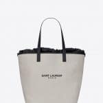 Saint Laurent Beige Linen Canvas Teddy Shopping Bag