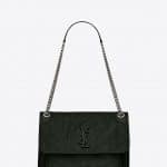 Saint Laurent Black Crinkled Vintage Leather Medium Niki Bag