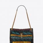 Saint Laurent Black Dinosaur Embroideries Medium Niki Bag