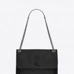 Saint Laurent Black Embossed Crocodile Suede Medium Niki Bag