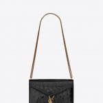 Saint Laurent Black Patent Turtle Embossed Cassandra Bag