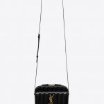 Saint Laurent Black Quilted Patent Vicky Camera Bag