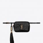 Saint Laurent Black Turtle Embossed Patent Lou Belt Bag