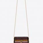 Saint Laurent Black Zigzag Embroidered Small Kate Bag with Tassel