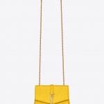 Saint Laurent Yellow Quilted Lambskin Small Sulpice Bag