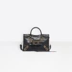 Balenciaga Black Crocodile Effect Metallic Edge Classic City S Bag