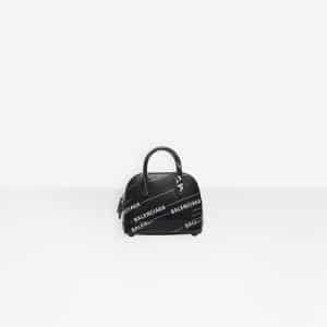 Balenciaga Black/White All Over Ville Top Handle XXS Bag