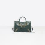 Balenciaga Green Crocodile Effect Metallic Edge Classic City S Bag