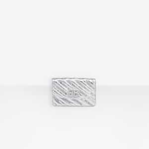 Balenciaga Gris Argent Metallic Effect BB Wallet On Chain