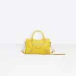 Balenciaga Yellow Classic Silver Mini City Bag