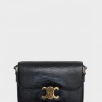 Celine Black Lizard Medium Triomphe Bag