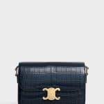 Celine Navy Blue Crocodile Medium Triomphe Bag