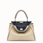 Fendi Beige Peekaboo Medium Bag with Braided Handles