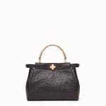 Fendi Black Ostrich Peekaboo Mini Bag