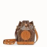 Fendi Brown FF Pattern Small Mon Tresor Bucket Bag