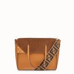 Fendi Brown Leather/Suede Flip Regular Bag