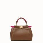 Fendi Brown Peekaboo Mini Bag with Braided Handles