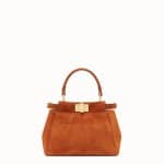 Fendi Brown Suede Peekaboo XS Bag