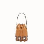 Fendi Caramel Leather with Elaphe Flowers Small Mon Tresor Bucket Bag