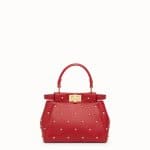 Fendi Red Star Embellished Peekaboo XS Bag