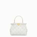 Fendi White Star Embellished Peekaboo XS Bag