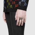 Gucci Crystal Studded Butterfly Ring 2