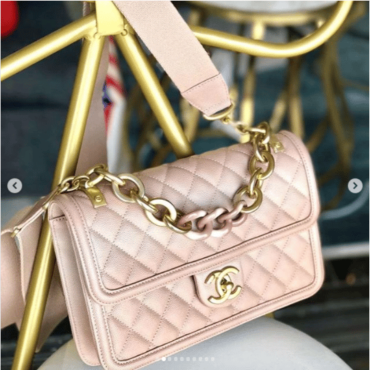 Chanel Sunset On The Sea Flap Bag Quilted Caviar Medium Pink 8167048