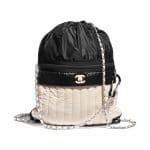 Chanel Beige:Black Nylon Backpack Bag
