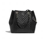 Chanel Black Chevron Calfskin Large Shopping Bag