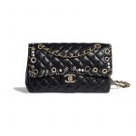 Chanel Black Embellished Classic Medium Flap Bag