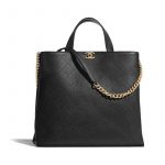 Chanel Black Grained Calfskin Large Shopping Bag