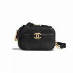 Chanel Black Grained Calfskin Waist Bag