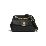 Chanel Black Lambskin:Calfskin Waist Bag