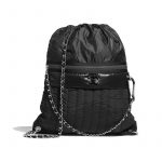 Chanel Black Nylon Backpack Bag