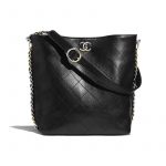 Chanel Black Quilted Calfskin Hobo Bag