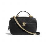 Chanel Black Quilted Grained Calfskin Camera Case Bag