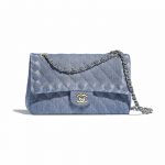 Chanel Blue Denim Classic Medium Flap Bag