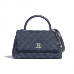 Chanel Blue Denim Coco Handle Small Bag