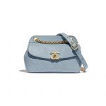 Chanel Blue Lambskin:Calfskin Waist Bag